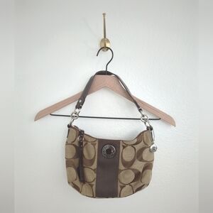 Classic COACH Purse BROWN MEDIUM CANVAS Handbag, Monochrome, Y2K